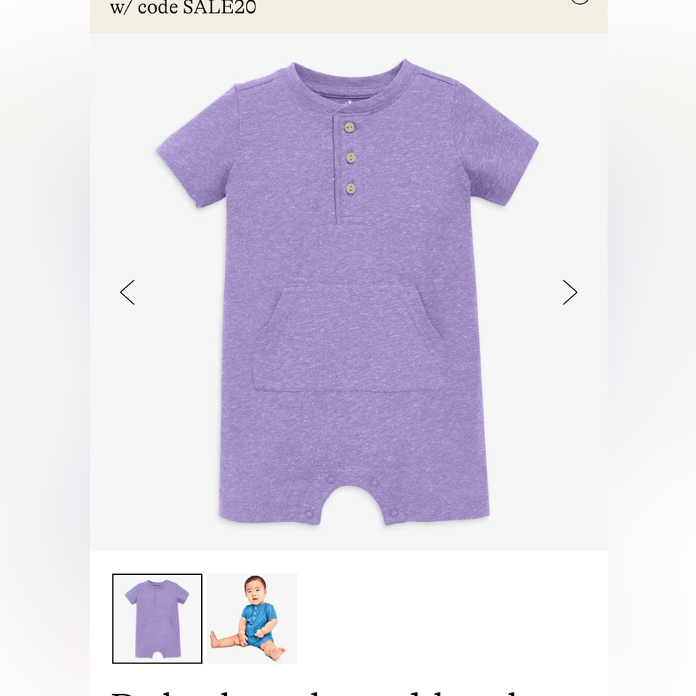 Baby heathered henley shortie